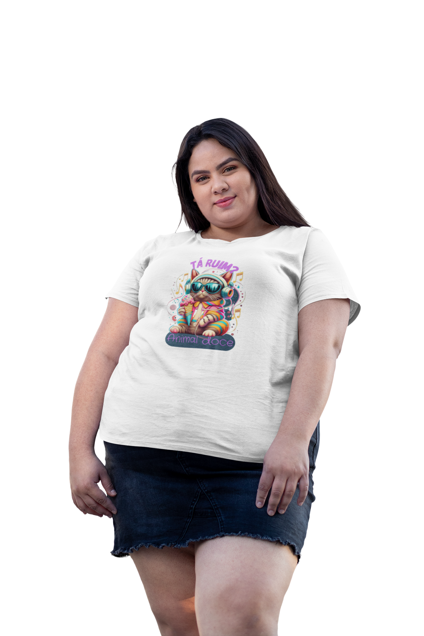 CAMISETA T-SHIRT PLUS SIZE CAT, TA RUIM
