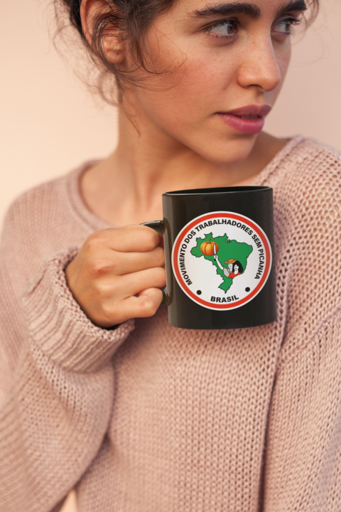 Caneca Movimento Sem Picanha Mapa e Abóbora (Preta)