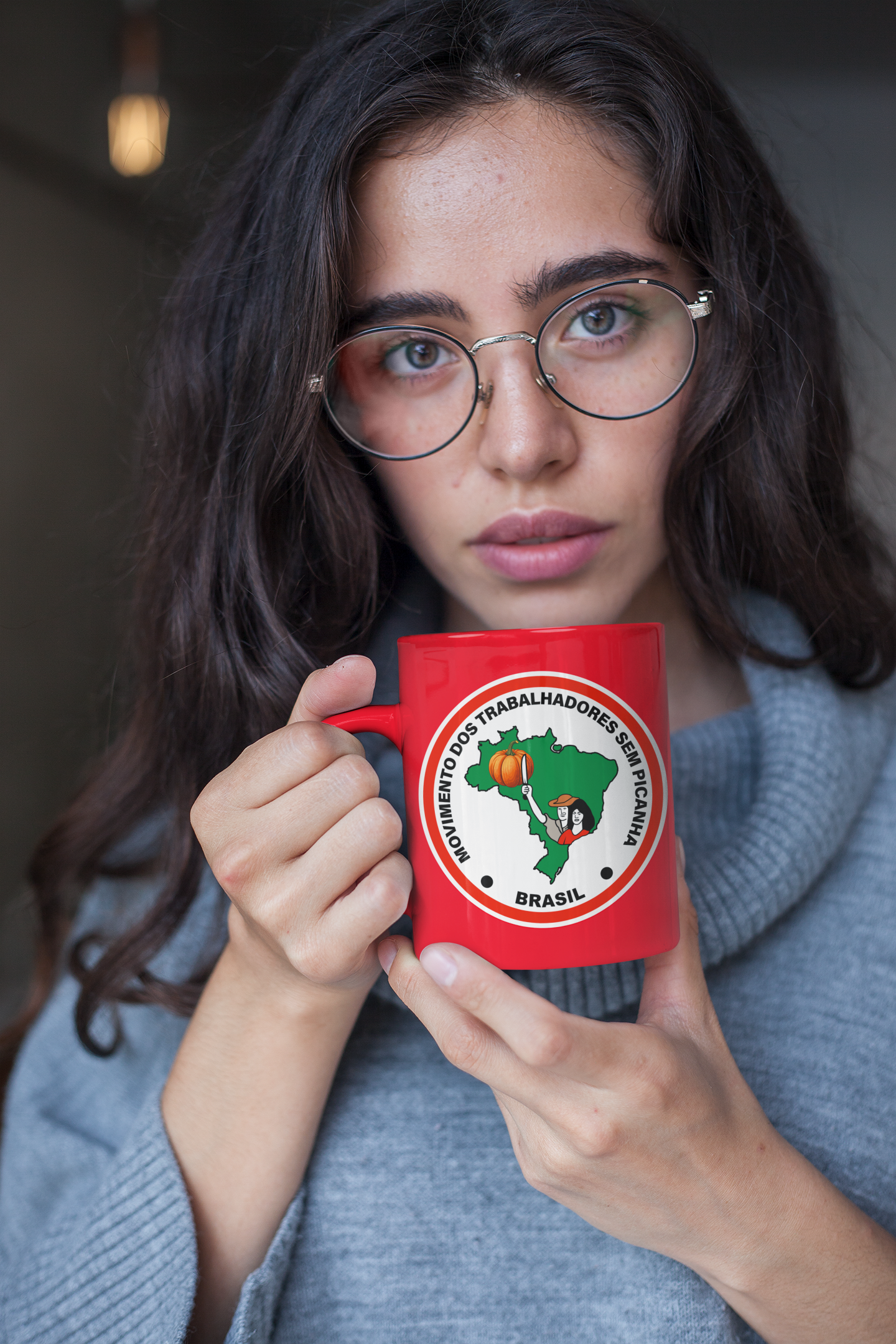 Caneca Movimento Sem Picanha Mapa e Abóbora (Vermelha)