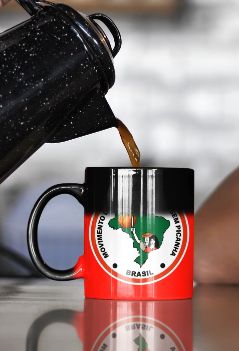 Caneca Mágica Movimento Sem Picanha Mapa e Abóbora (Vermelha)