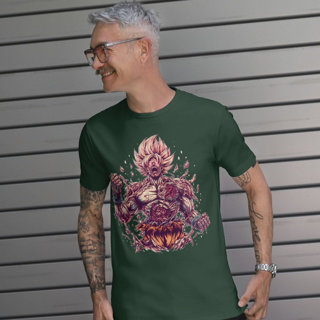 Camiseta Masculina Dragon Ball Goku modo Zumbi