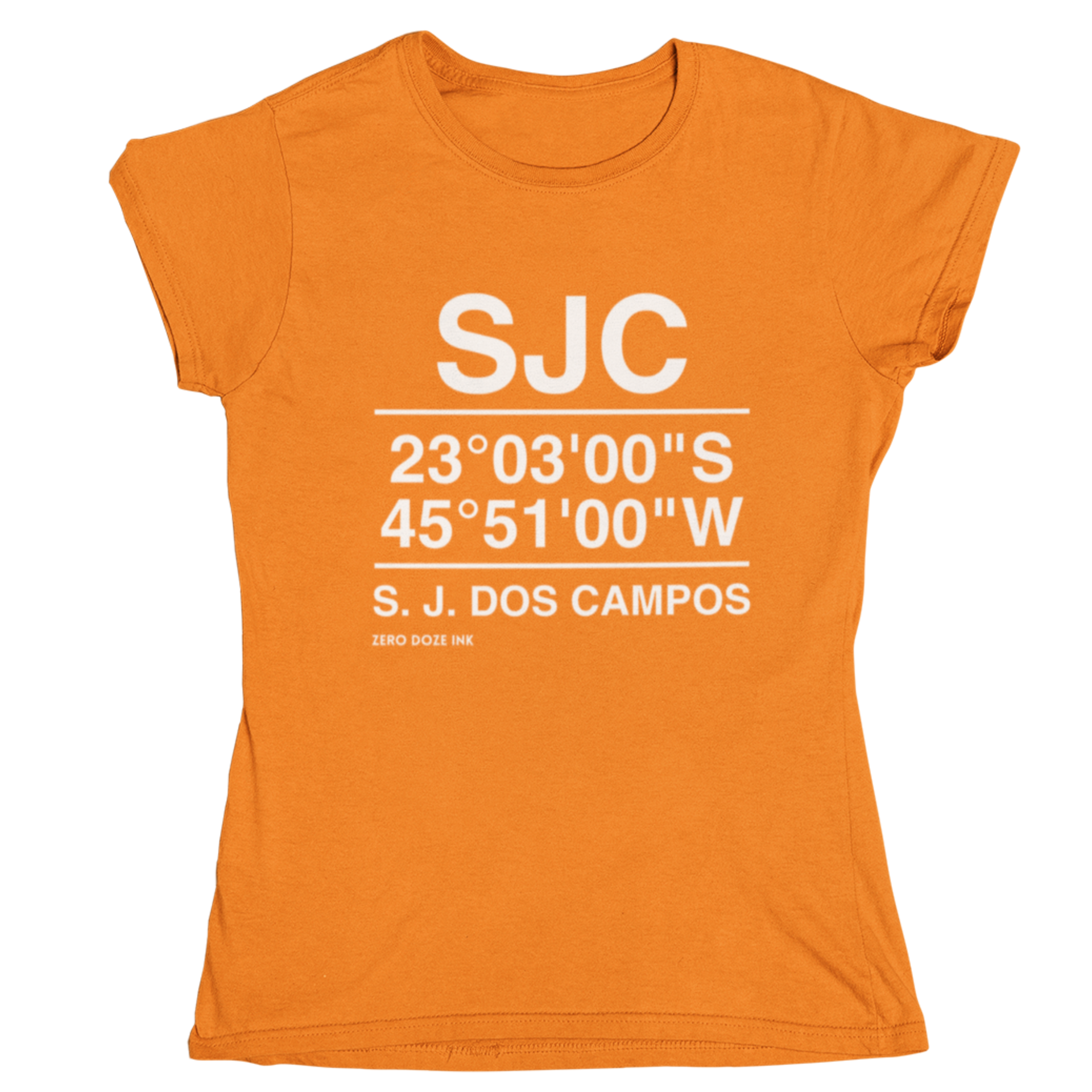 Camiseta Baby Long Coordenadas Geográficas SJC