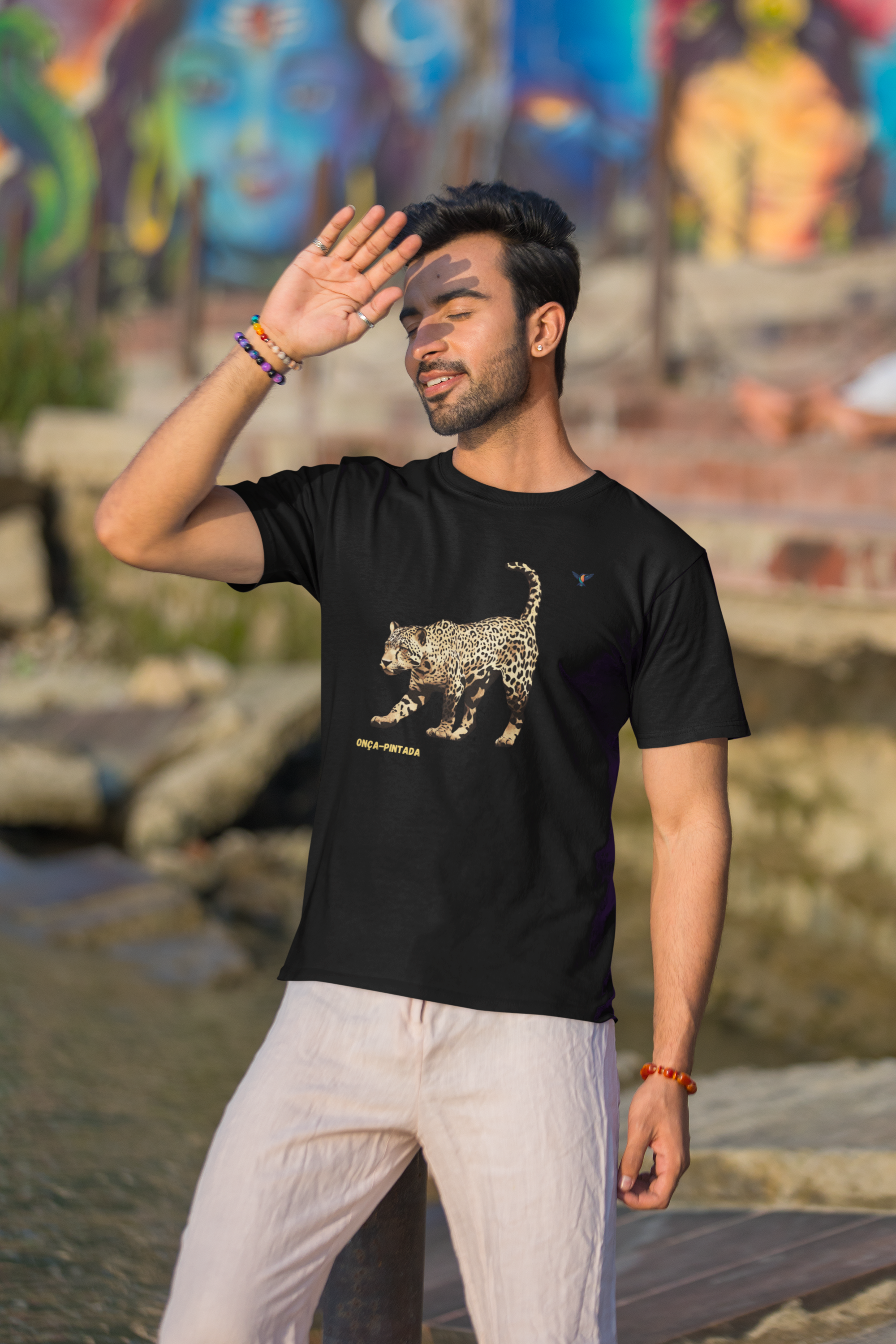 Camiseta Onça-pintada - Coleção Fauna Viva - Masculina