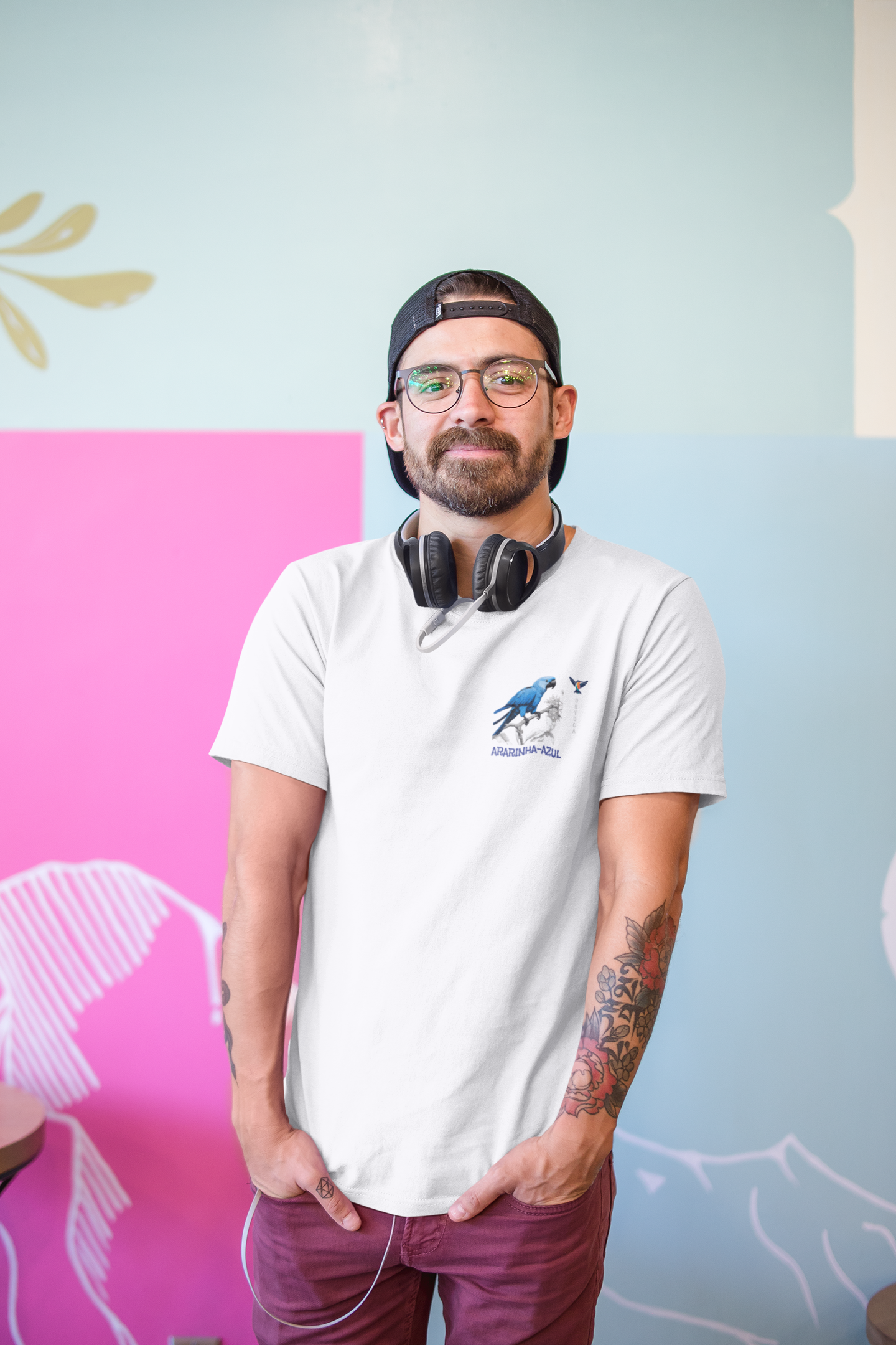 Camiseta Ararinha-azul - Coleção Raiz - Masculina