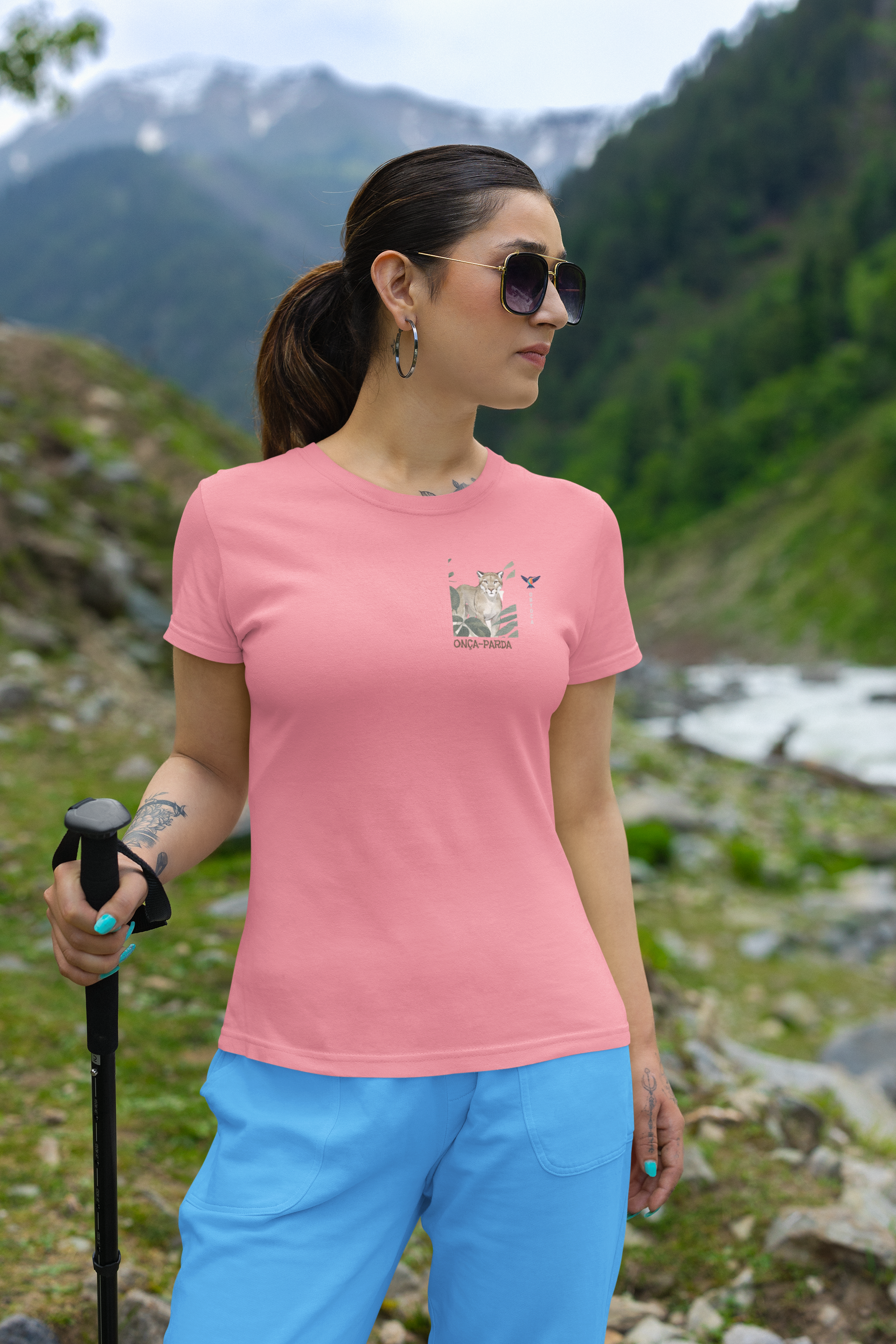 Camiseta Onça Parda - Coleção Raiz - Feminina