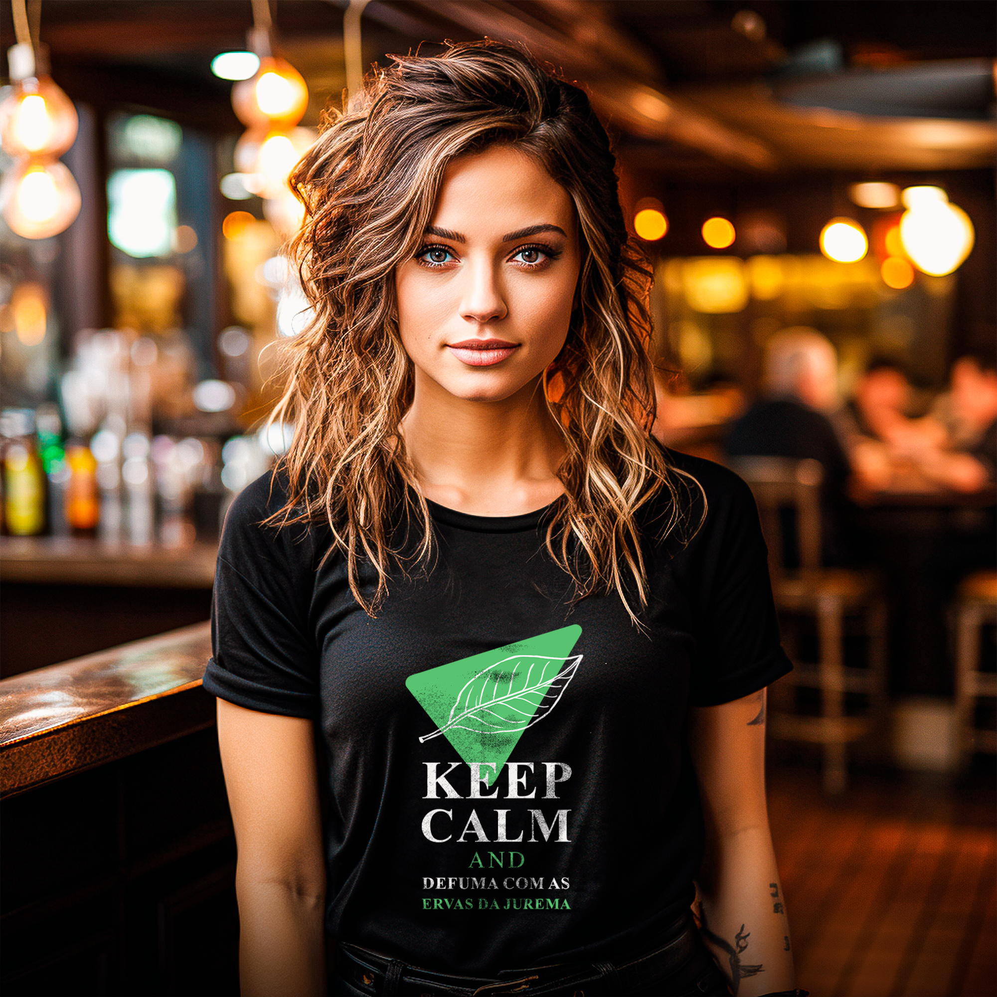 Camiseta Baby Long Keep Calm and Defumas com as Ervas da Jurema