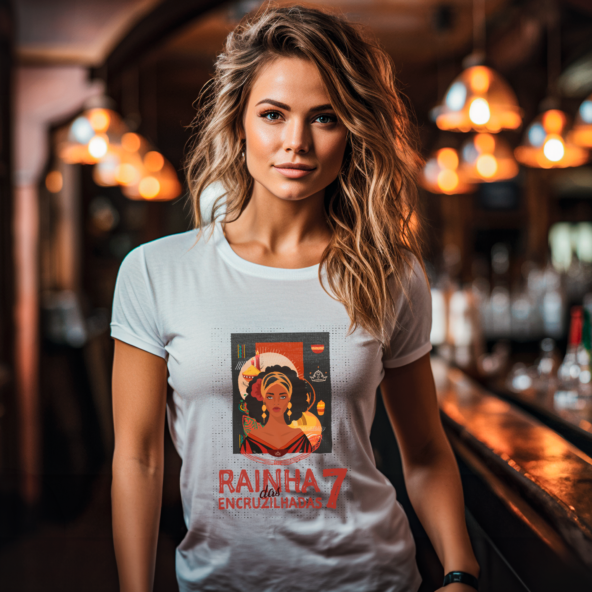 Camiseta Baby Long Rainha das Sete Encruzilhas