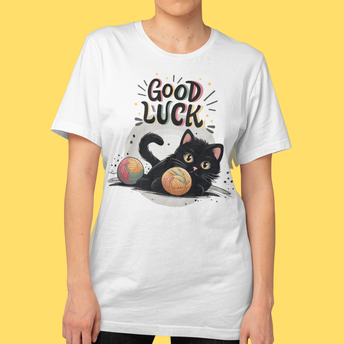 CAMIETA GOOD LUCK GATO PRETO