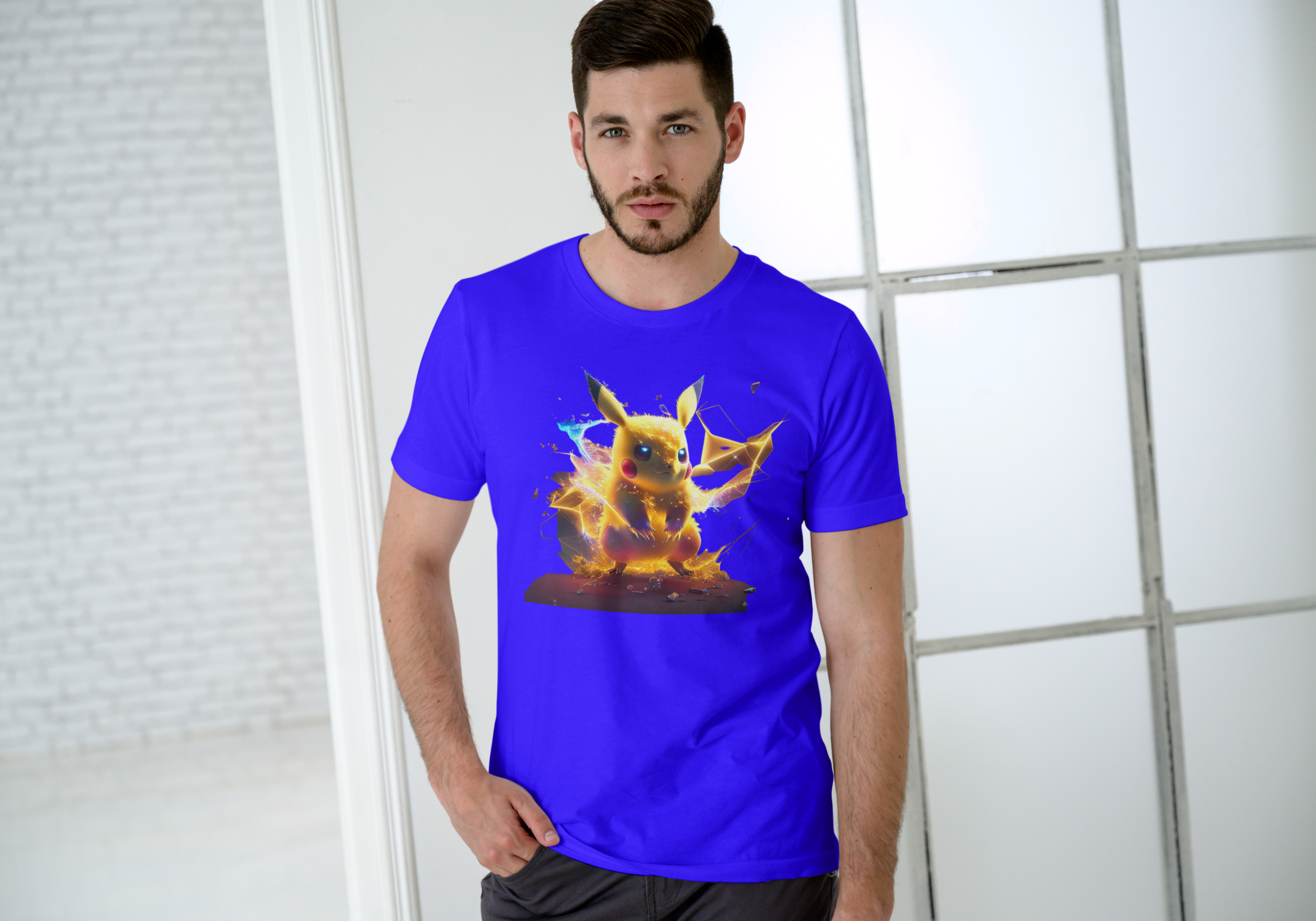 Camiseta pikachu masculina 