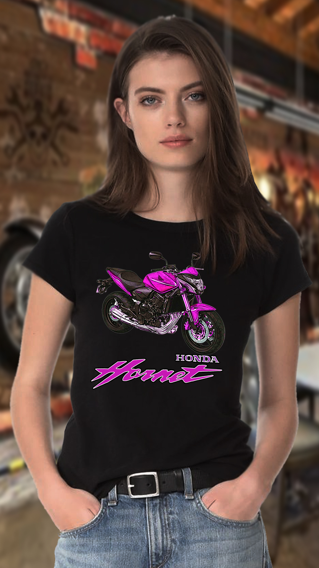 Nome do produto  CAMISETA FEMININA HONDA HORNET PINK