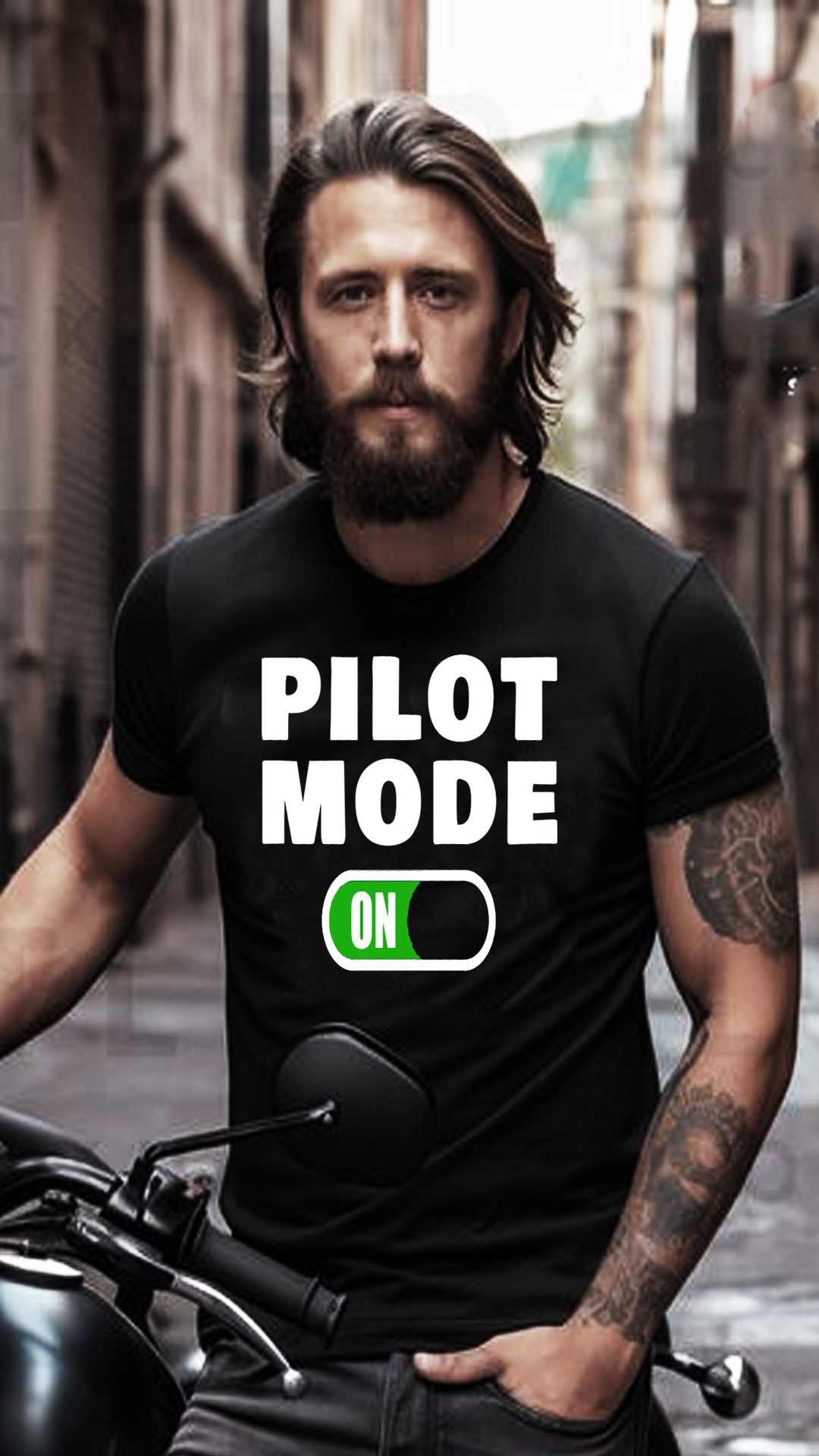 CAMISETA MODO DE PILOTAGEM LIGADO