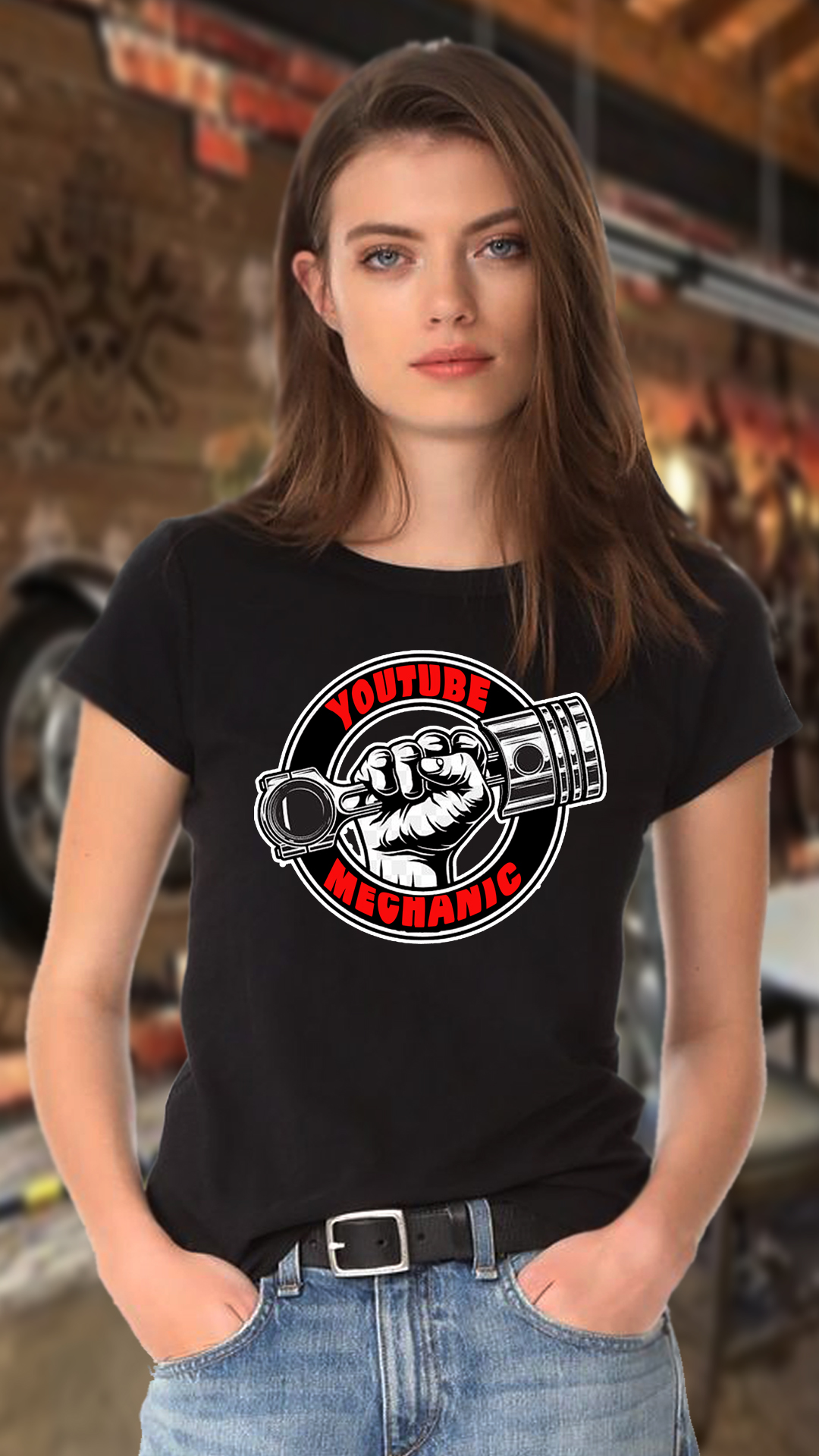 CAMISETA FEMININA MECÂNICA DE YOUTUBE
