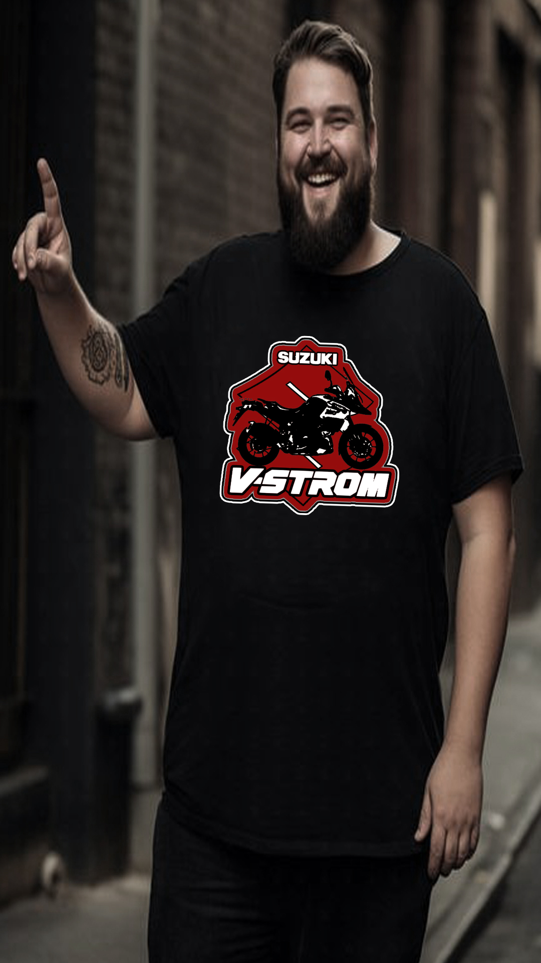 Nome do produto  CAMISETA ESTAMPADA NA FRENTE E NAS COSTAS SUZUKI V-STROM PERSONALIZADA CASAL NA MOTO