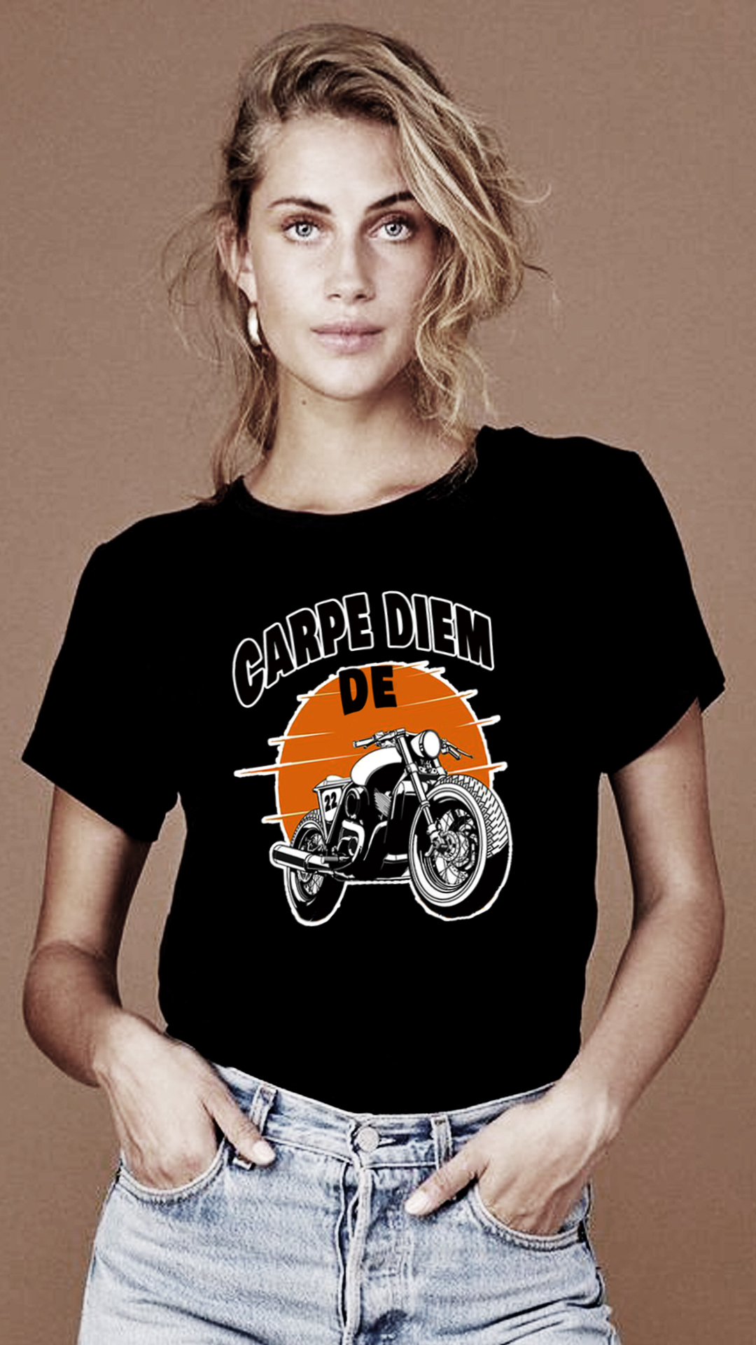 CAMISETA FEMININA CARPE DIEM(APROVEITE SEU DIA) DE MOTO