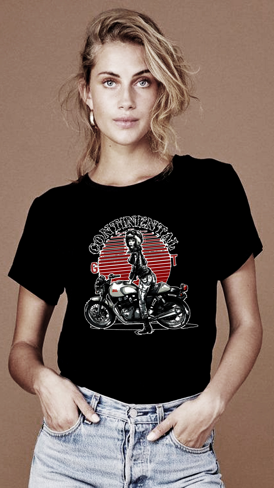 CAMISETA FEMININA ROYAL ENFIELD CONTINENTAL GT