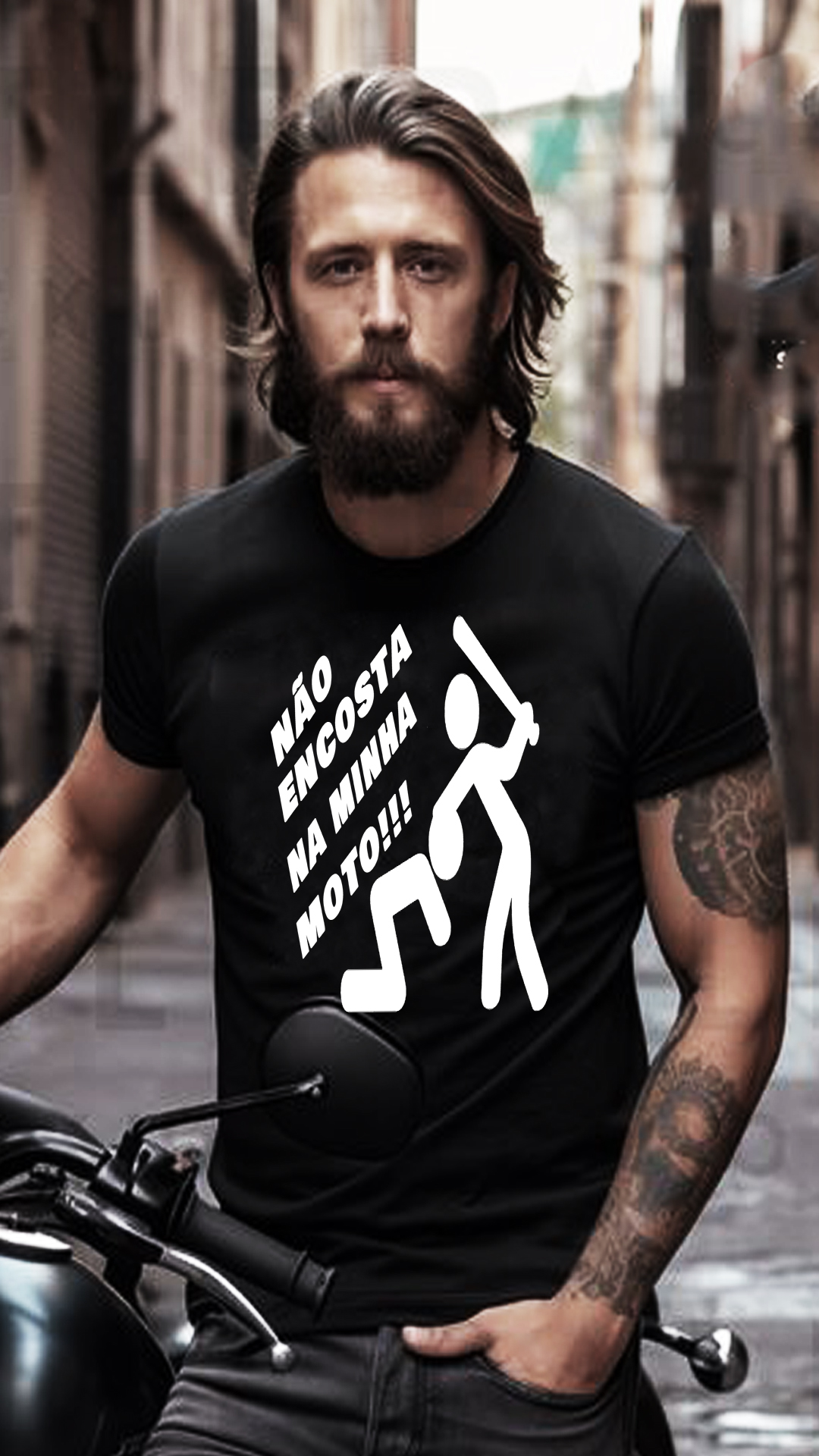 CAMISETA NÃO ENCOSTA NA MINHA MOTO