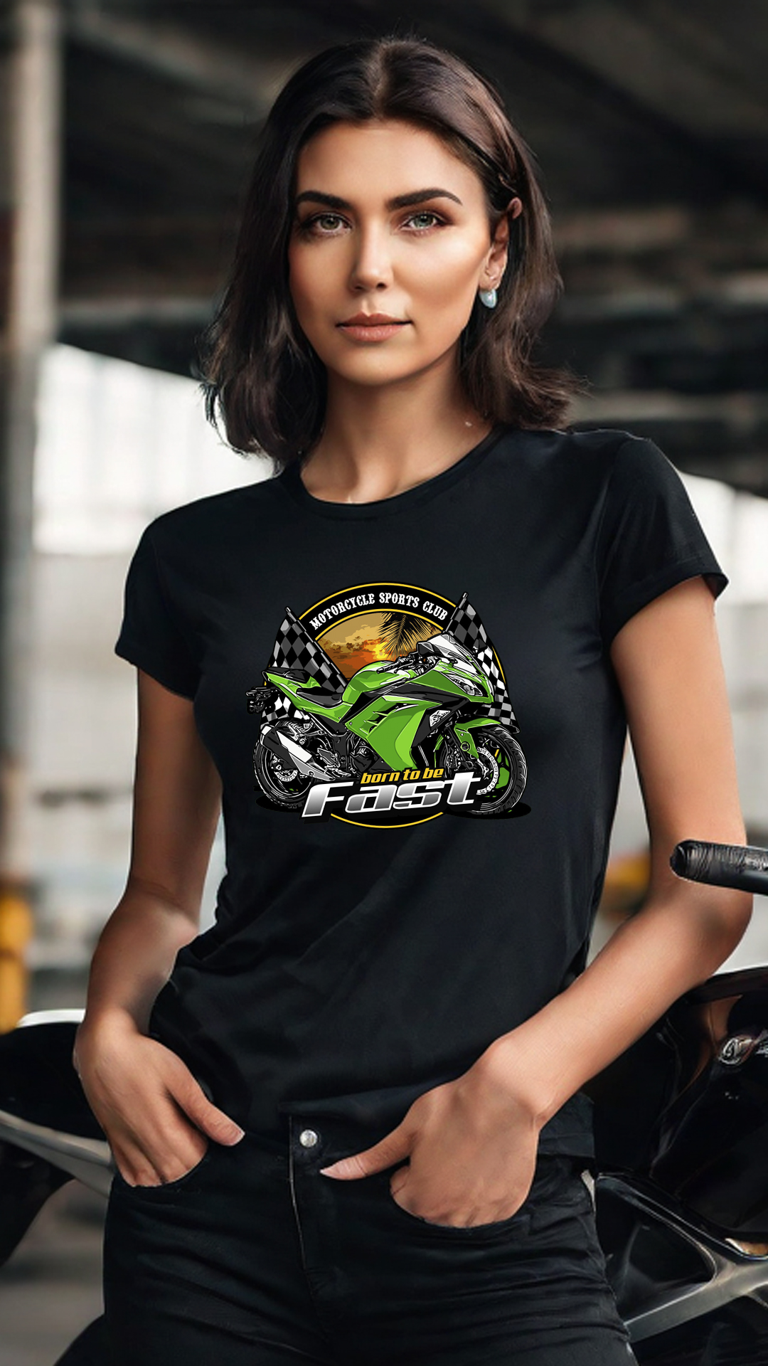 Nome do produto  CAMISETA FEMININA KAWASAKI NINJA 300