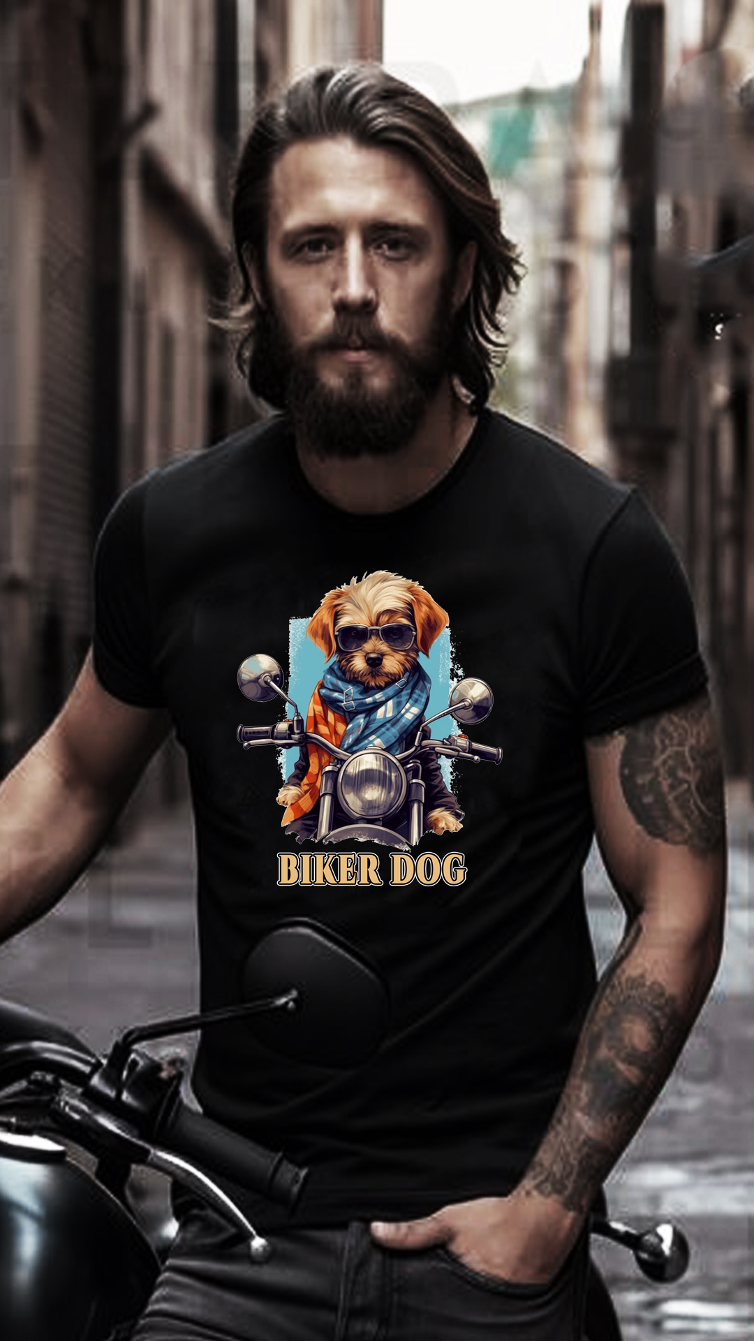 CAMISETA BIKER DOG