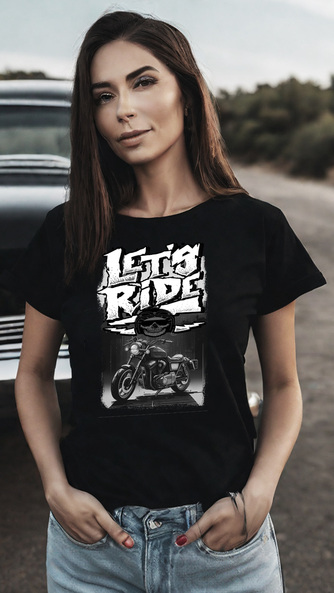 Nome do produto  CAMISETA FEMININA LET'S RIDE
