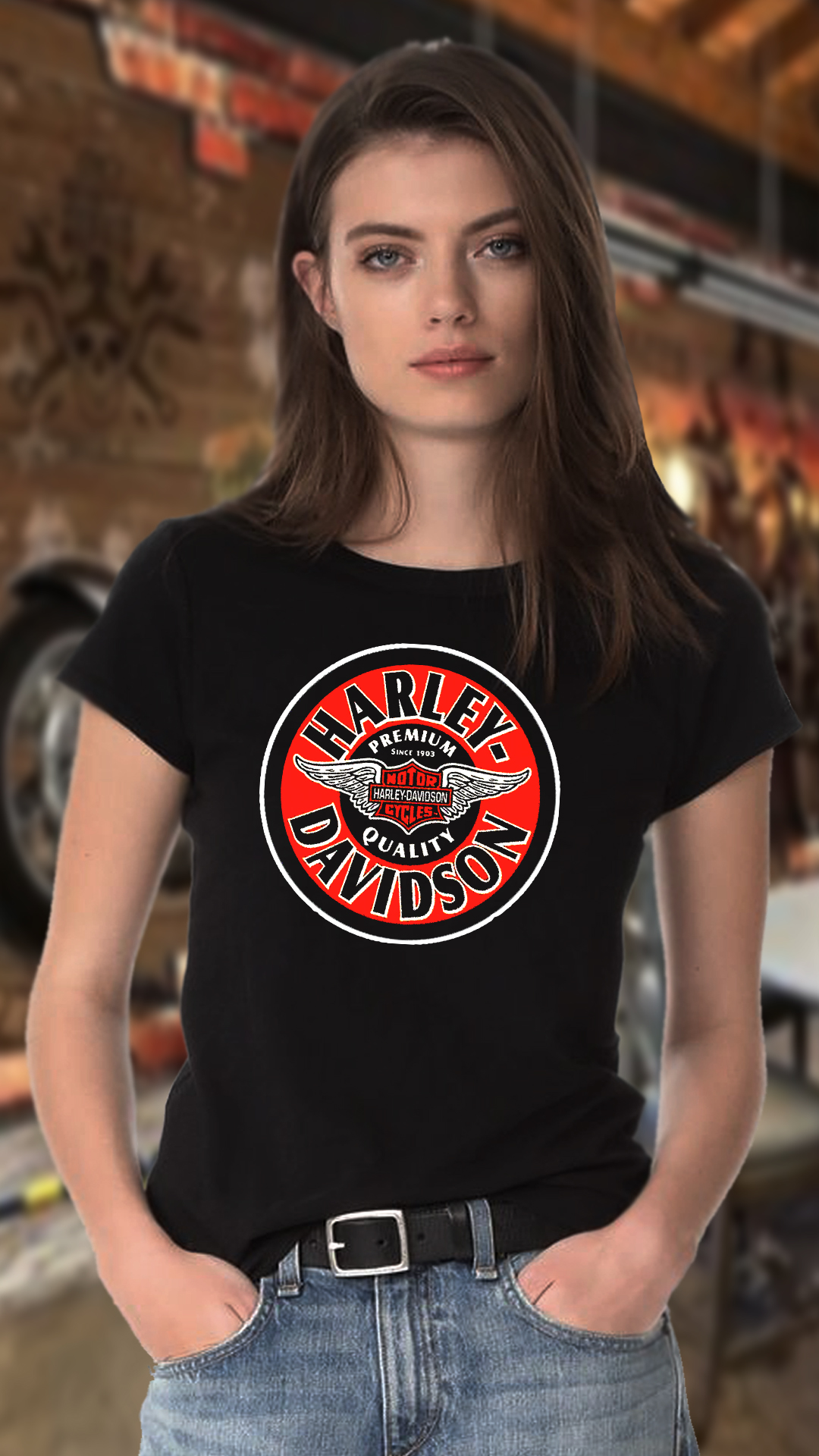 Nome do produto: CAMISETA FEMININA HARLEY DAVIDSON