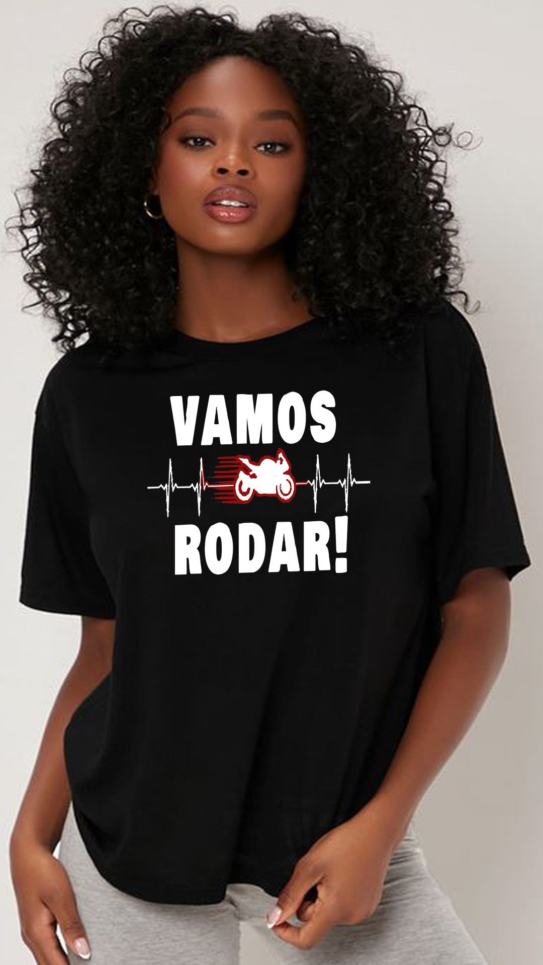 CAMISETA FEMININA VAMOS RODAR