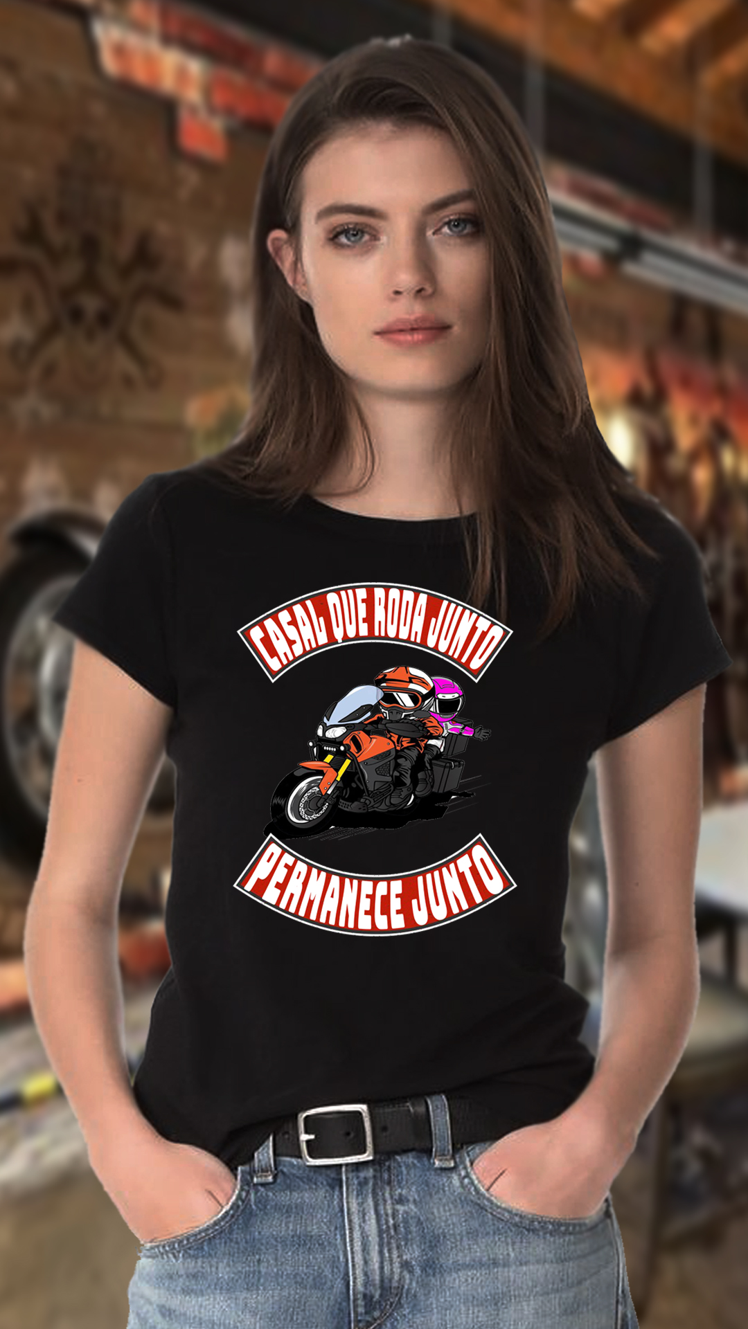 Nome do produto  CAMISETA FEMININA CASAL QUE RODA JUNTO