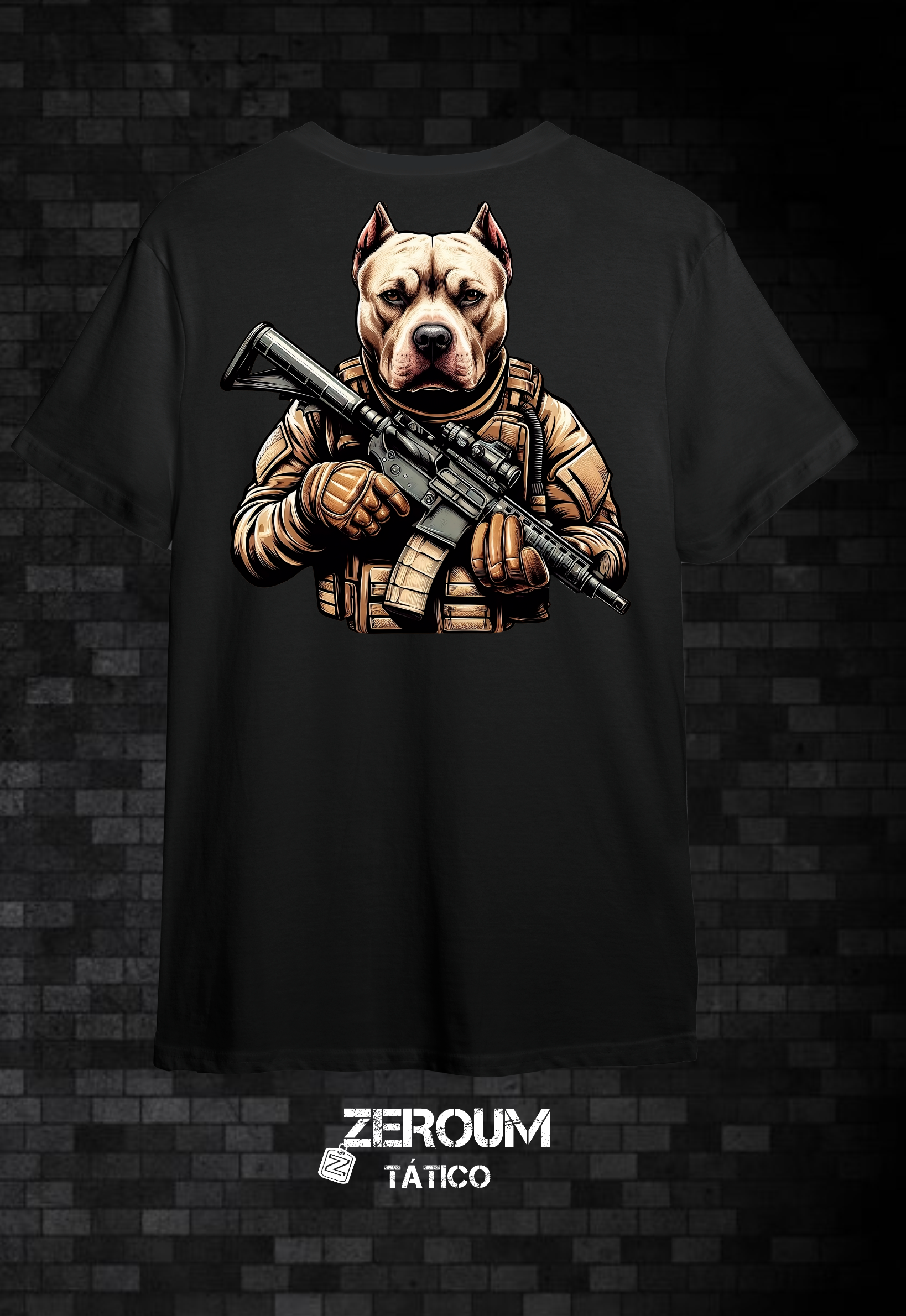 Nome do produto  T SHIRT PITBULL TÁTICO - ESTAMPA COSTAS 