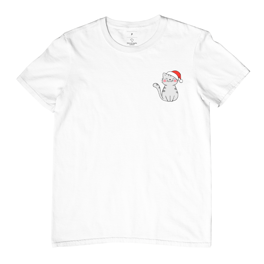 Camiseta | Gatinho Cinza de Natal ❄