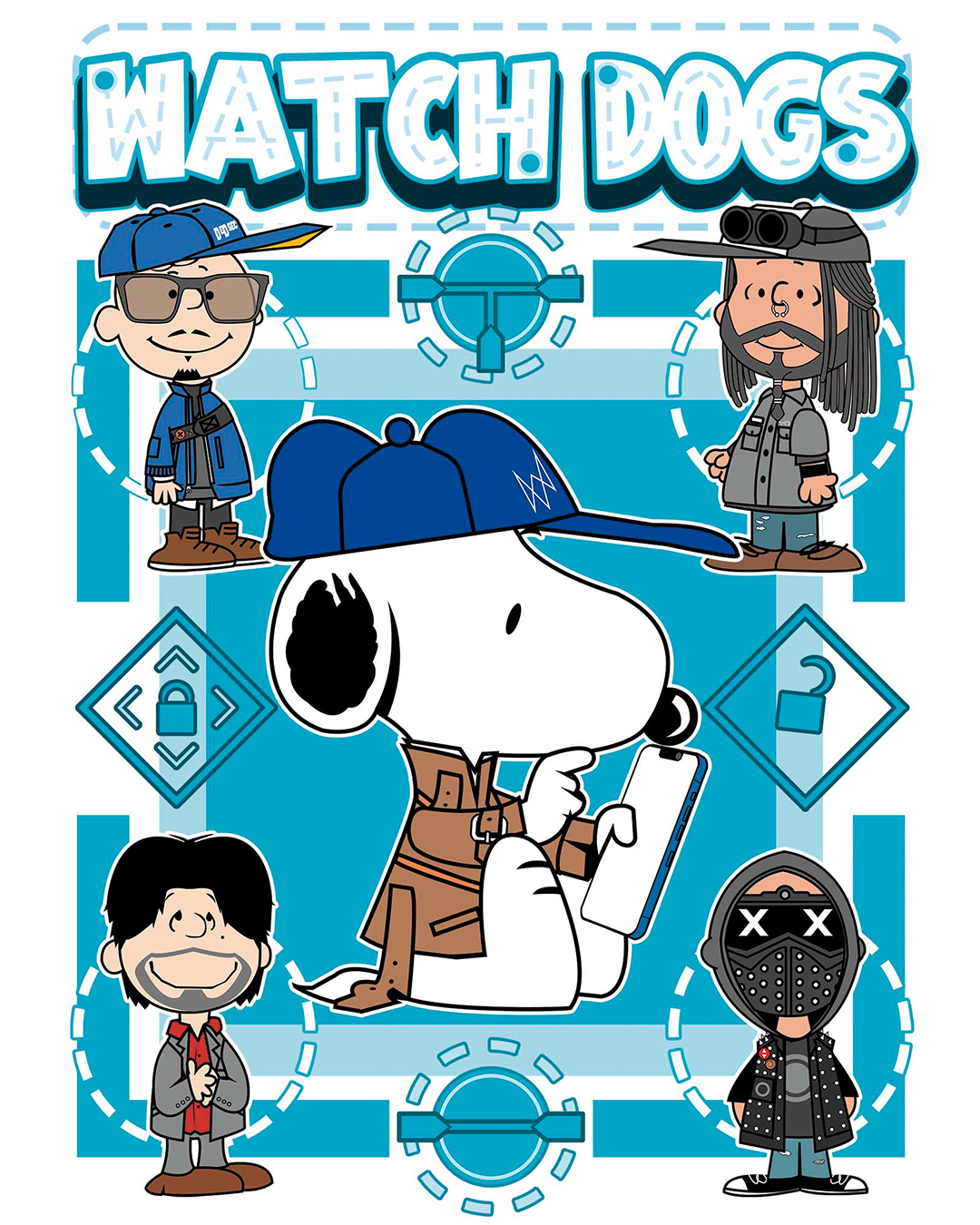 Camiseta Watch Dogs (Snoopy Style)