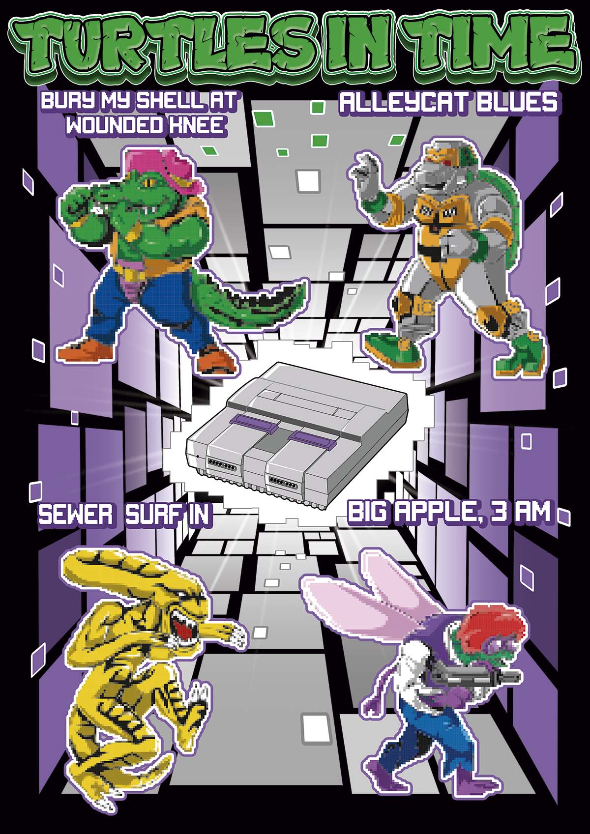 Camiseta Turtle in Time - SNES