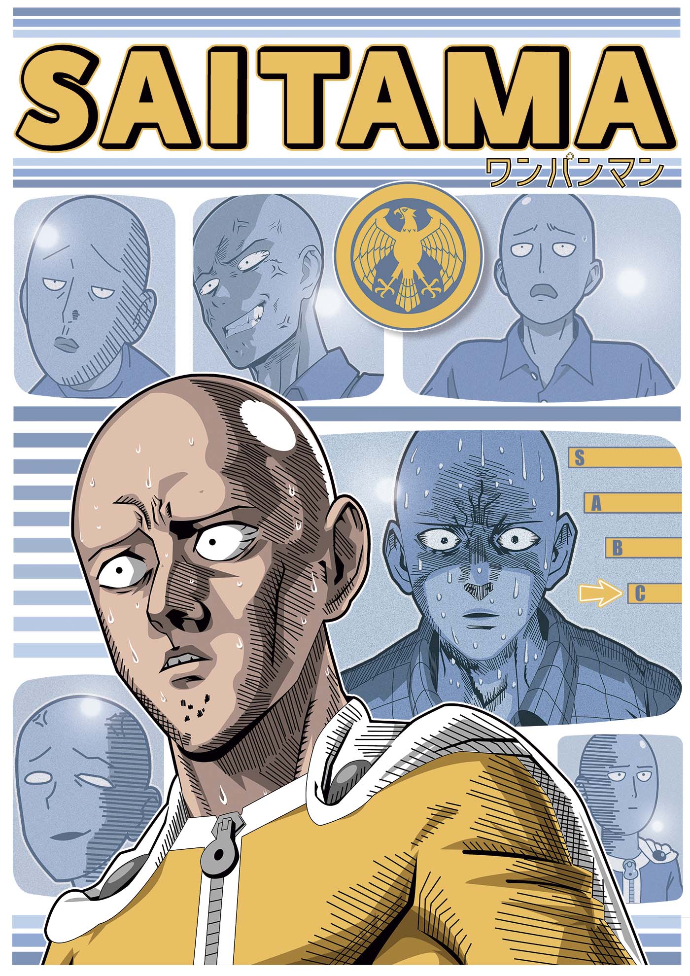 Camiseta Saitama (faces)