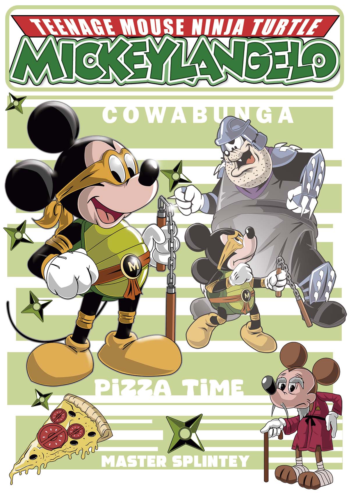 Camiseta MickeyLangelo (Tartarugas Ninja)