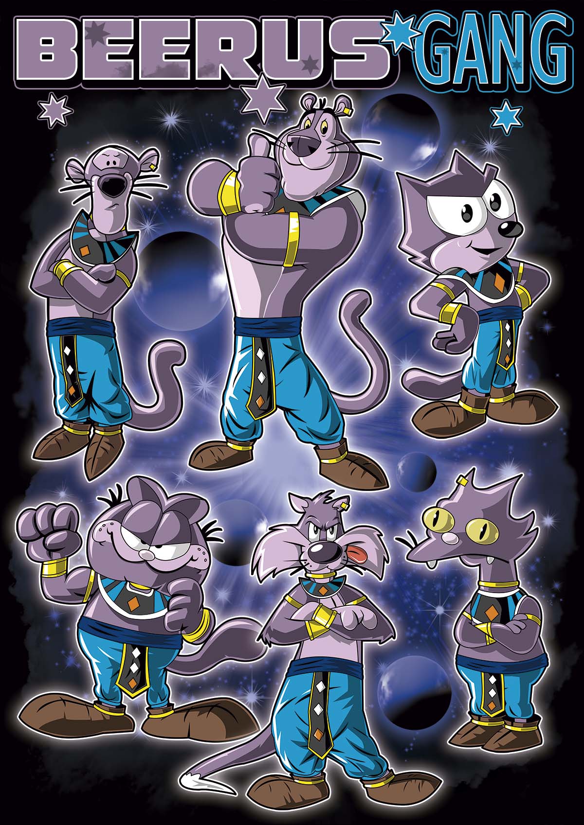 Camiseta Beerus Gang (Bills) Dragon Ball 