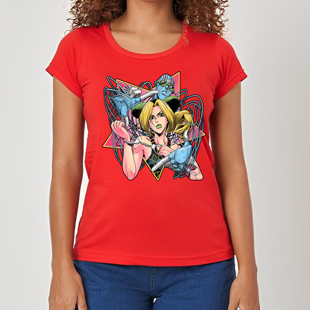 Jolyne e Stone Free - Jojo's Bizarre Adventure | Camiseta Feminina