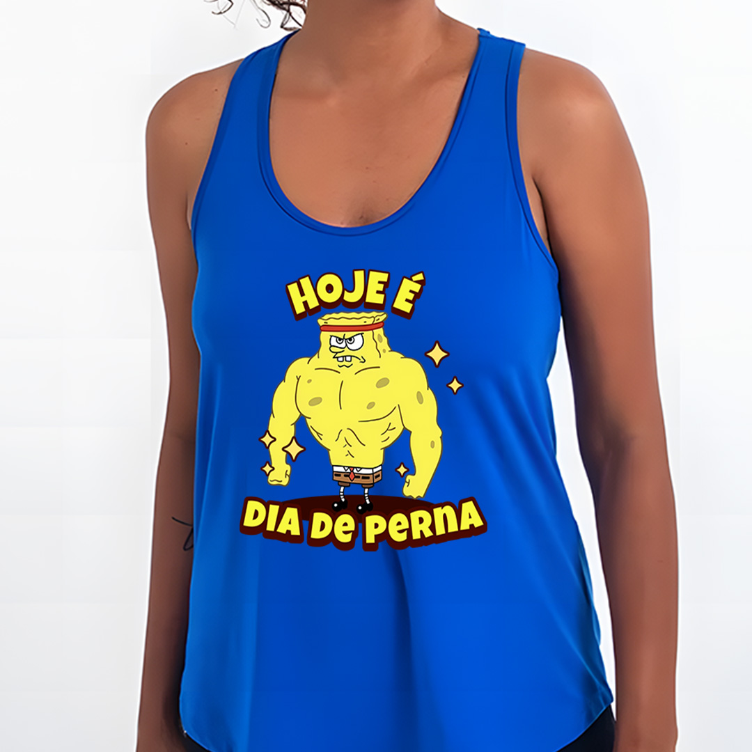 Nome do produto: Bob Esponja Dia de Perna - Regata Sport UV Feminina