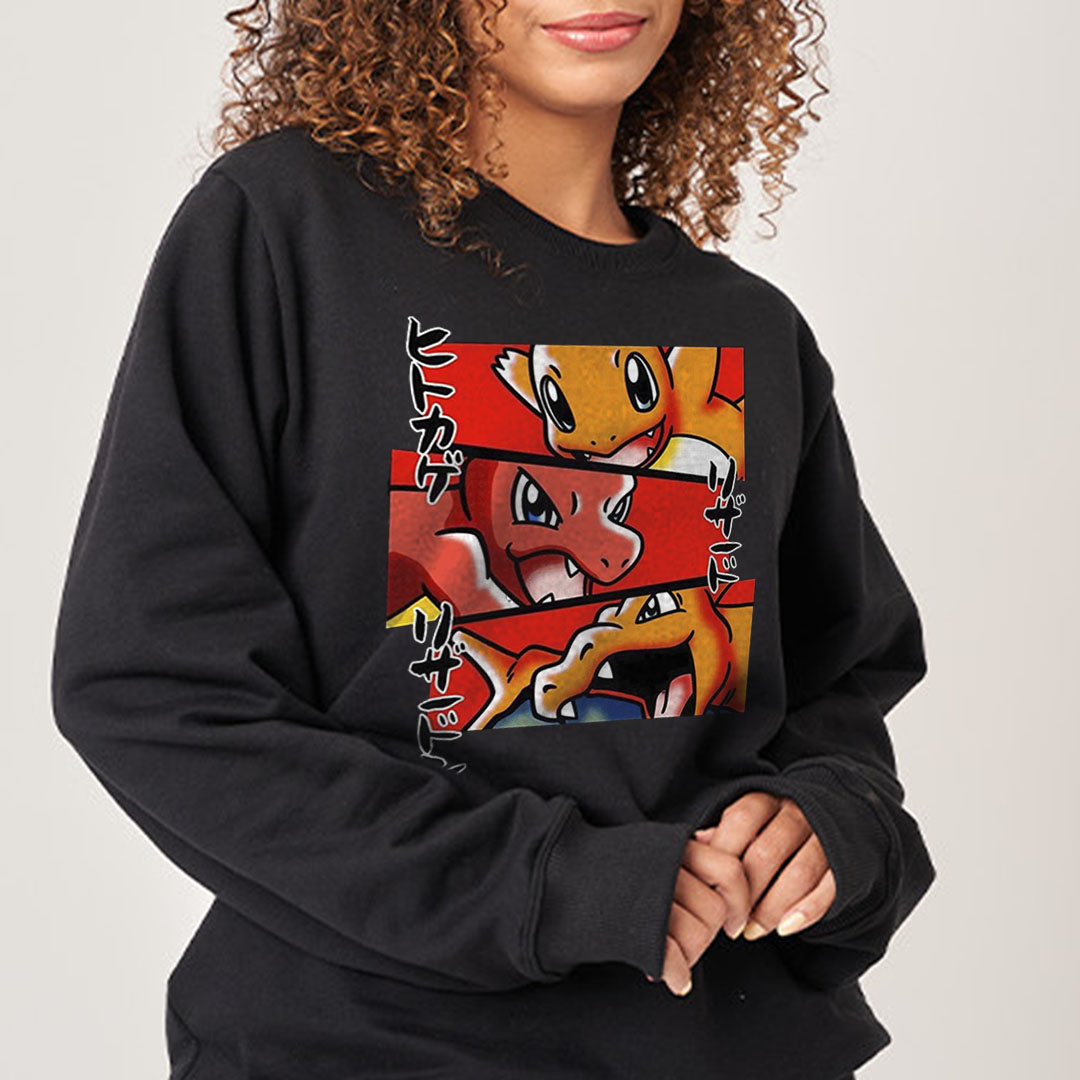 Evolução Charmander, Charmeleon, Charizard - Pokemon | Moletom