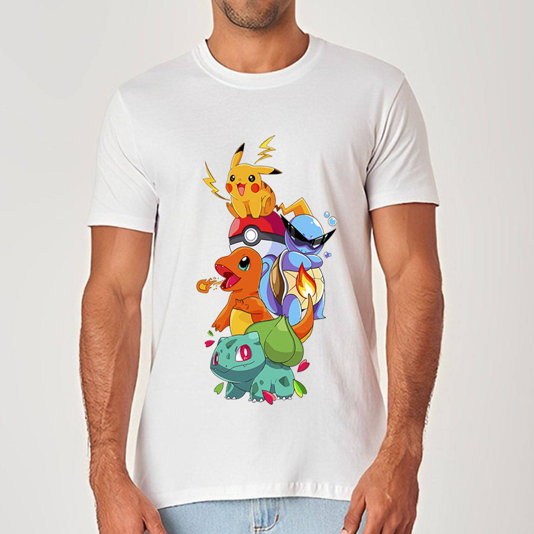 Quarteto Pokemon 1 Geração | Camiseta Unissex