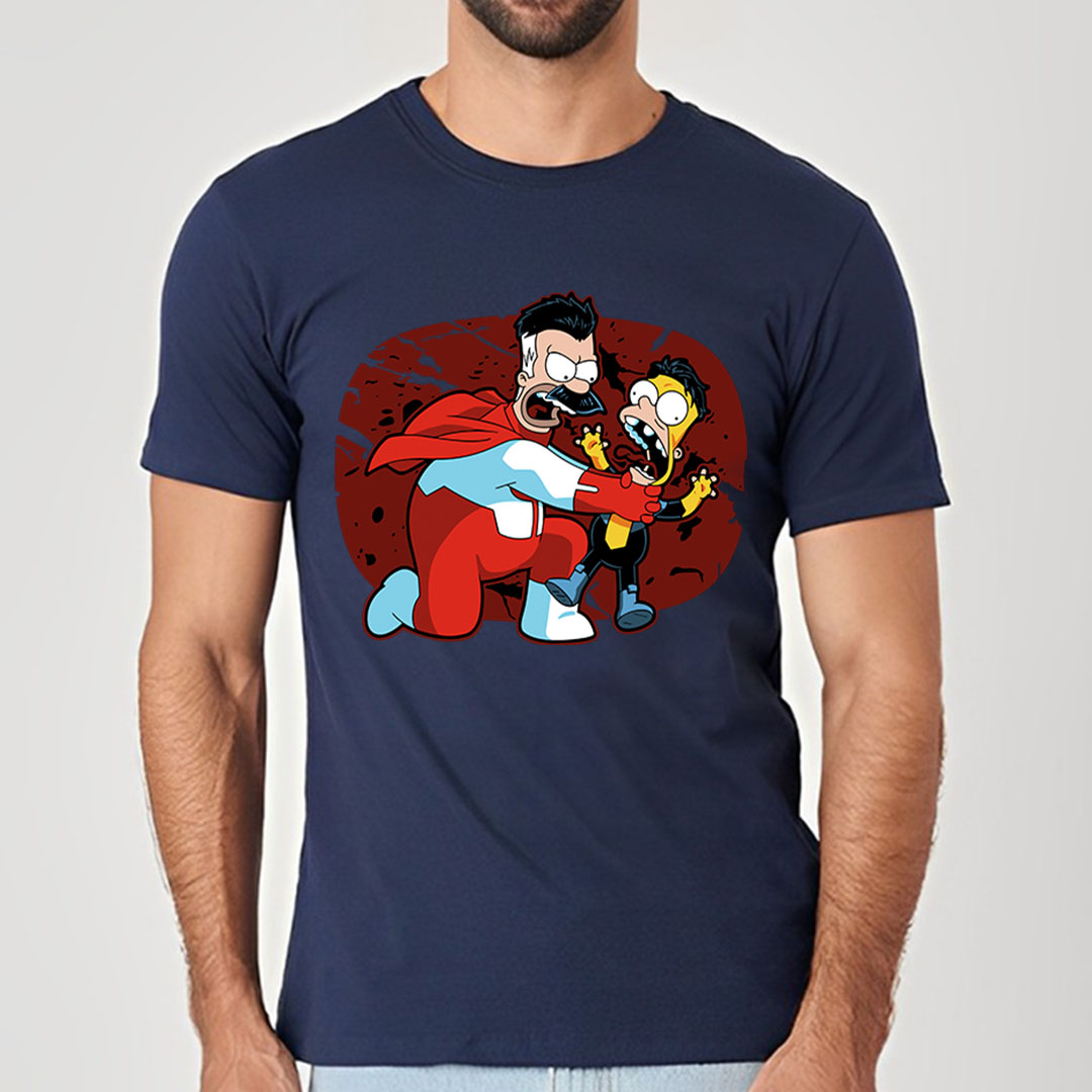 Omni-Man & Invencível em Os Simpson | Camiseta Unissex