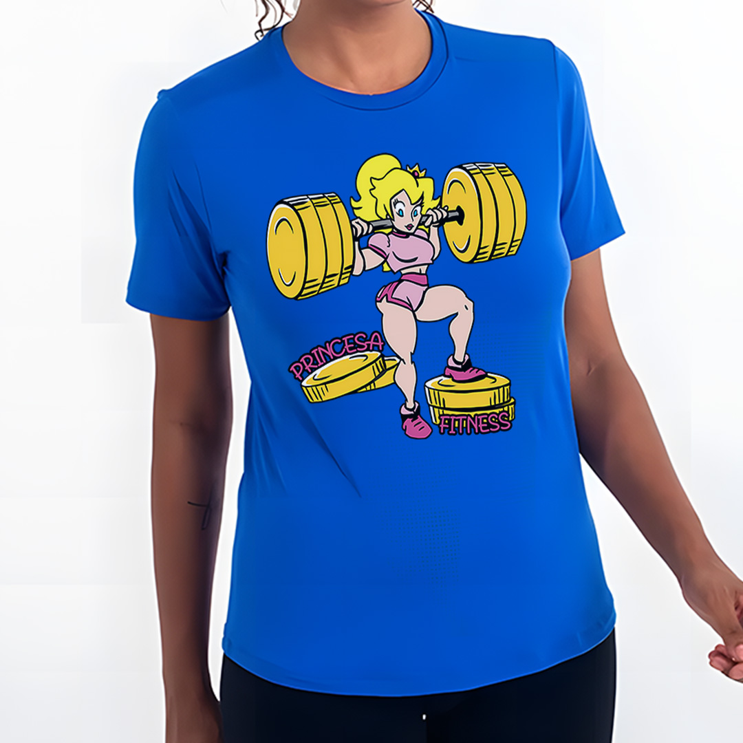 Princesa Fitness Peach - Mario | Camiseta Feminina Sport UV