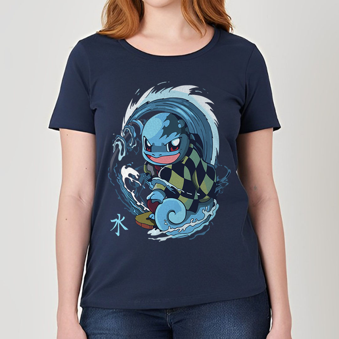 Squirtle em Demon Slayer | Camiseta Feminina