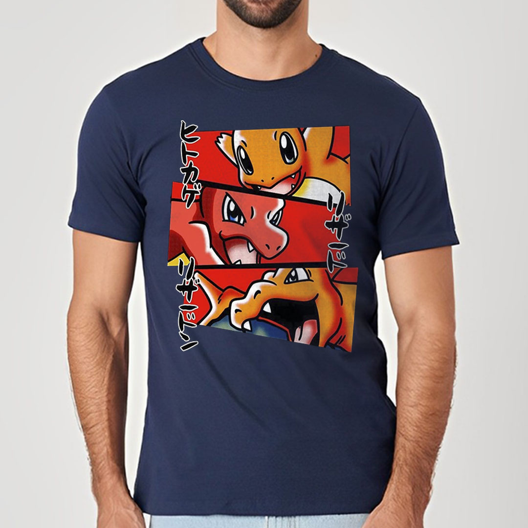 Evolução Charmander, Charmeleon, Charizard - Pokemon | Camiseta Unissex