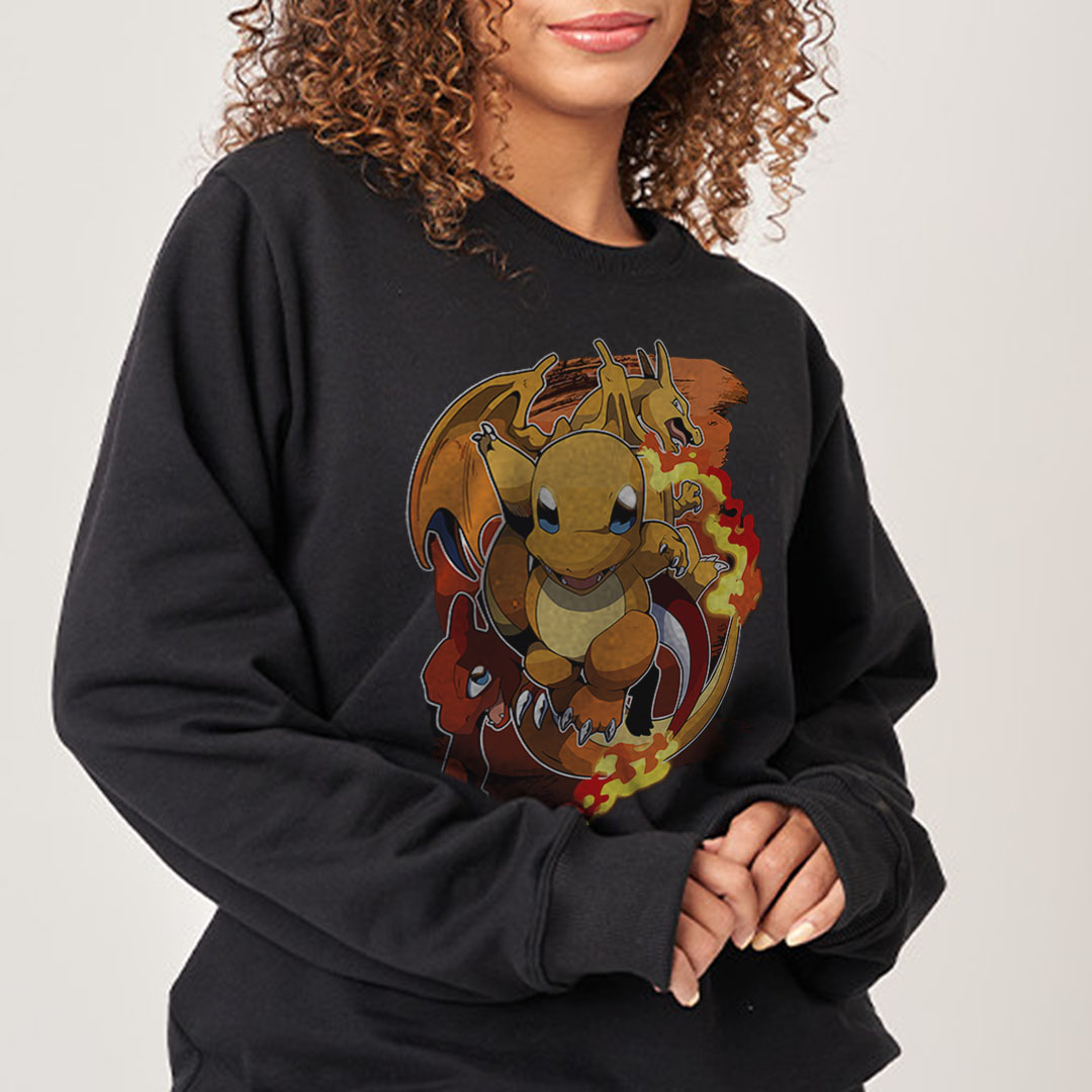 Charmander, Charmeleon e Charizard - Pokemon | Moletom