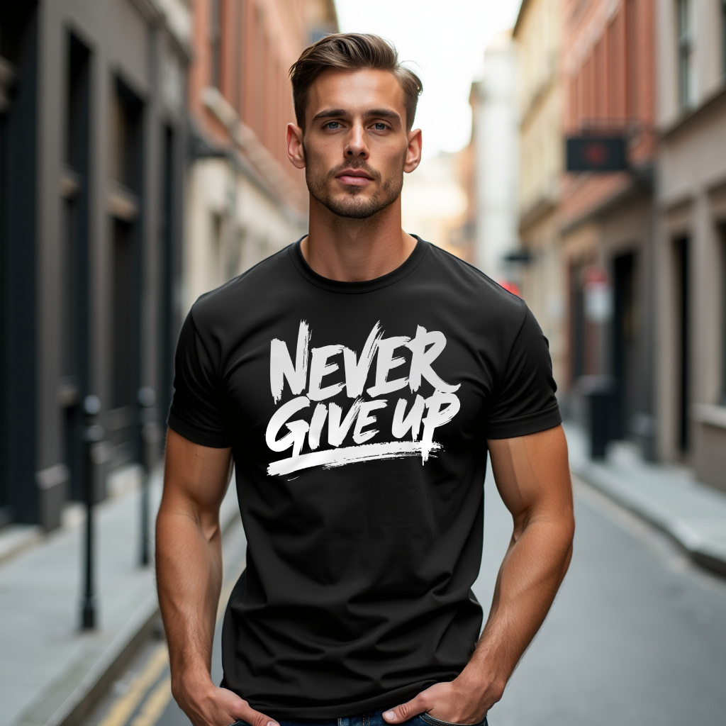 CAMISETA PIMA - NEVER GIVE UP