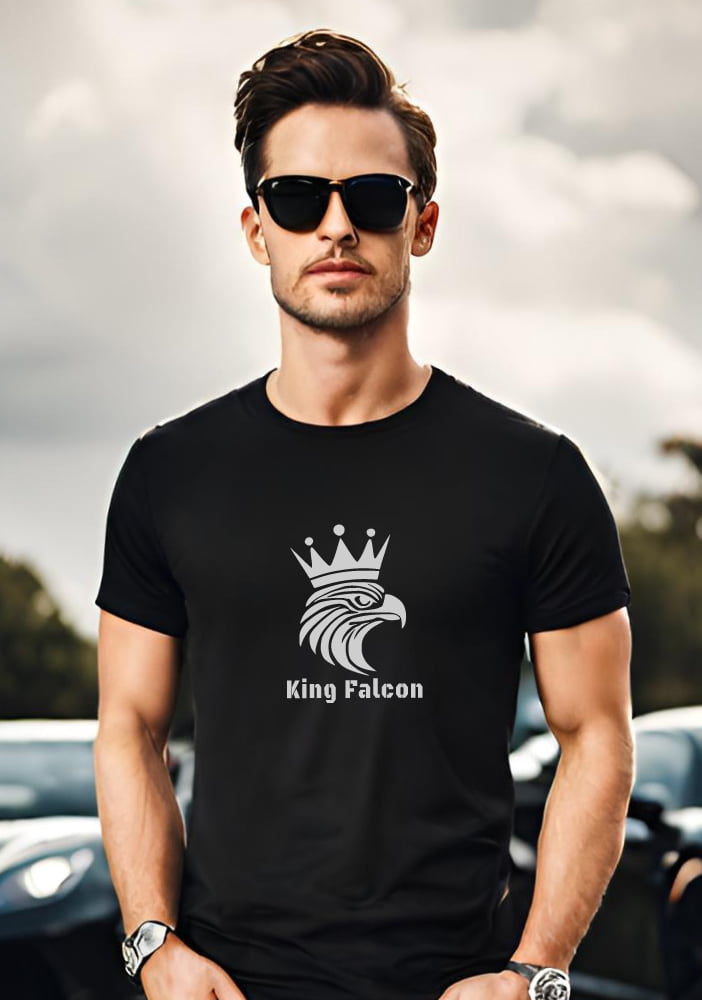 Camiseta King Falcon Cenral C/Escrita em Algodão Prime