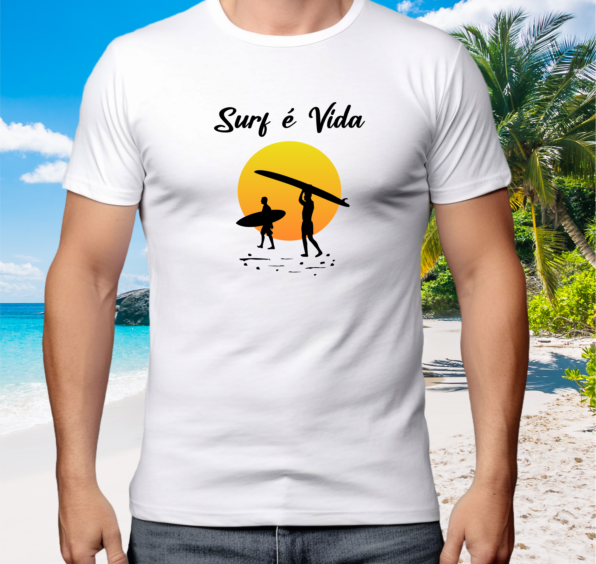 Camiseta Surf é Vida Sol - Ref 305