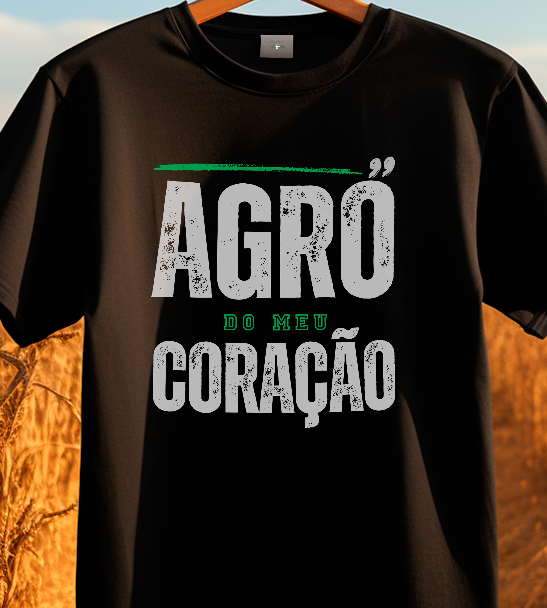 TSHIRT AGRO DO MEU CORAÇÃO - ESCURA
