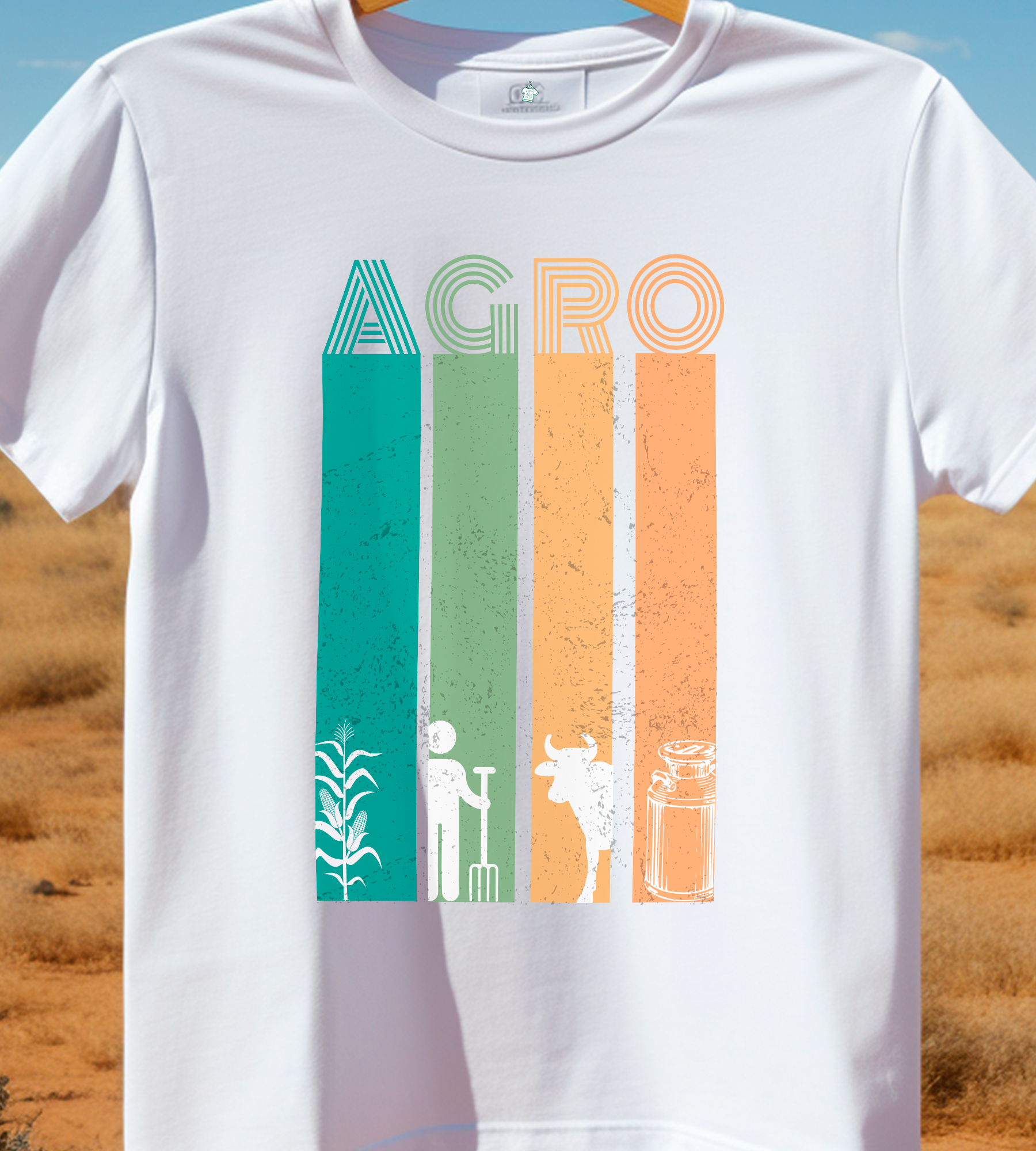 TSHIRT AGRO FAIXAS - BRANCA