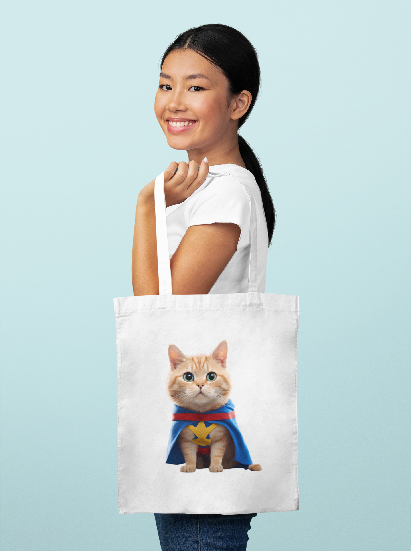 Ecobag gatinho super herói