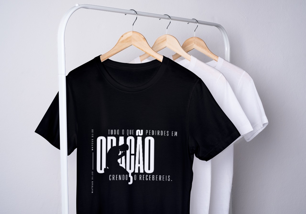 Camisa Masculina - Oração Preta