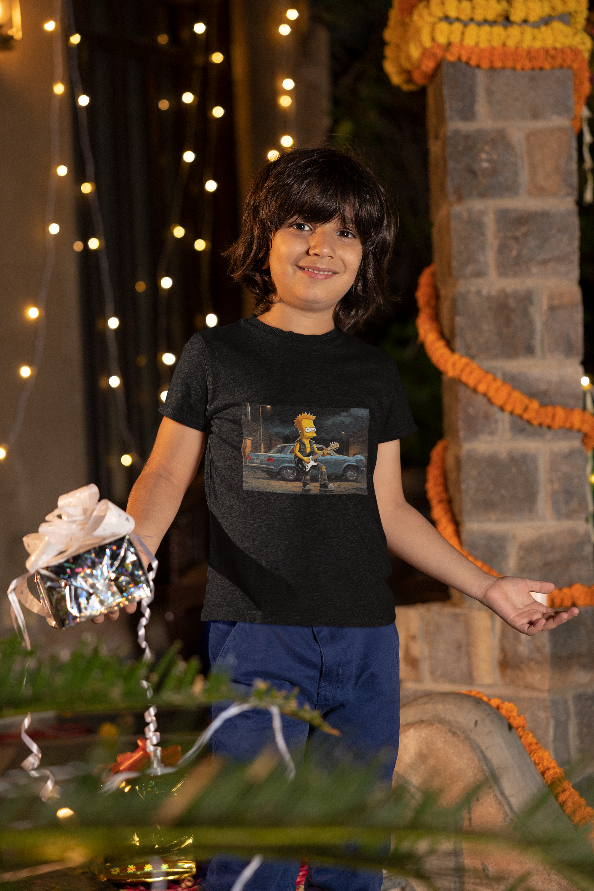 Camiseta Infantil Bart Guitar